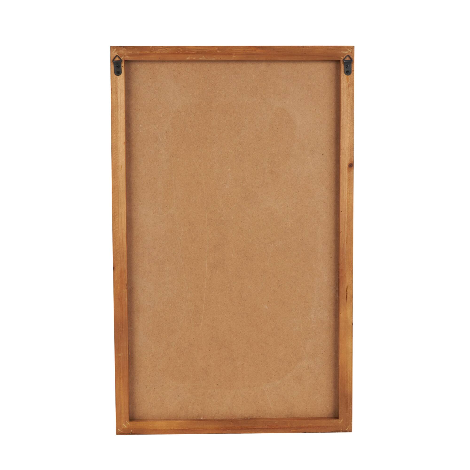 White Dimensional Geometric Wall Décor with Brown Frame